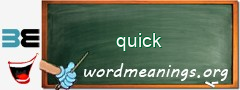 WordMeaning blackboard for quick